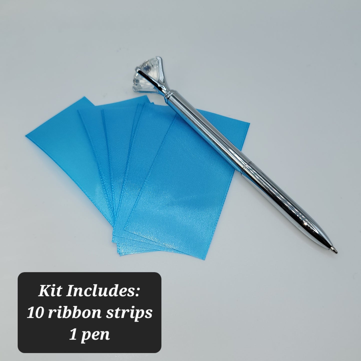 DIY Diamond Ribbon Rose Silver Pen Kits - Choose Your Color
