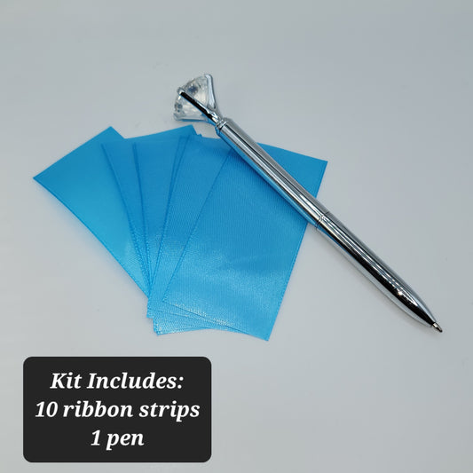 DIY Diamond Ribbon Rose Silver Pen Kits - Choose Your Color