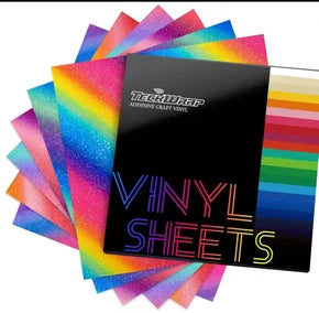 Teckwrap Diagonal Rainbow Stripes Vinyl  6 Sheet Pack