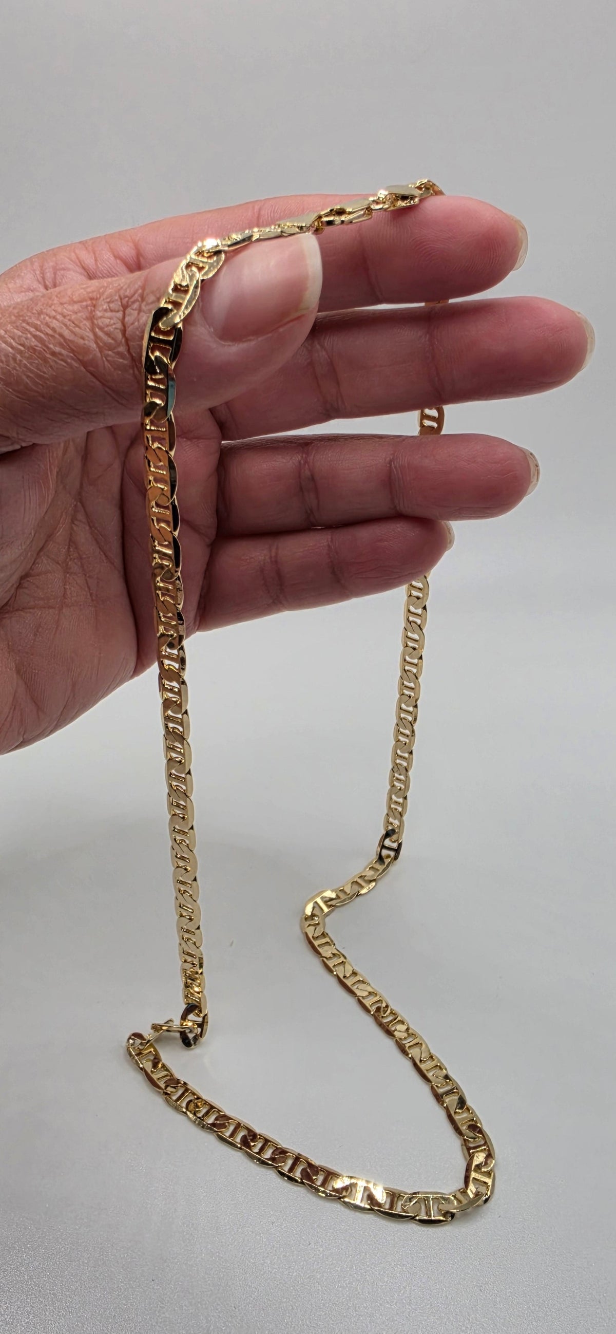 #102 Gold-Filled, 20 inch, 5mm Flat Mariner Chain