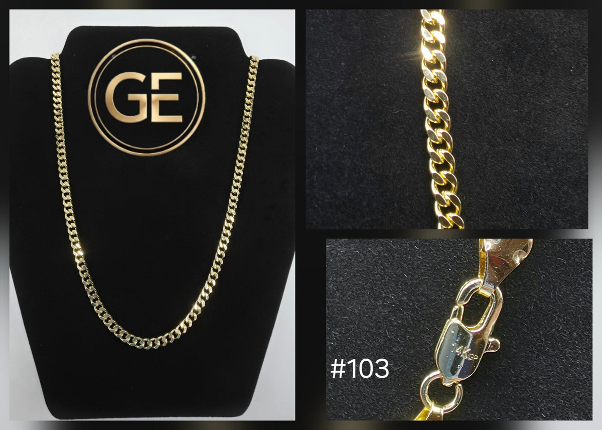 #103 Gold-Filled, 20 inch, 5mm Cuban Link Chain