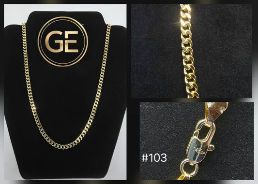#103 Gold-Filled, 20 inch, 5mm Cuban Link Chain